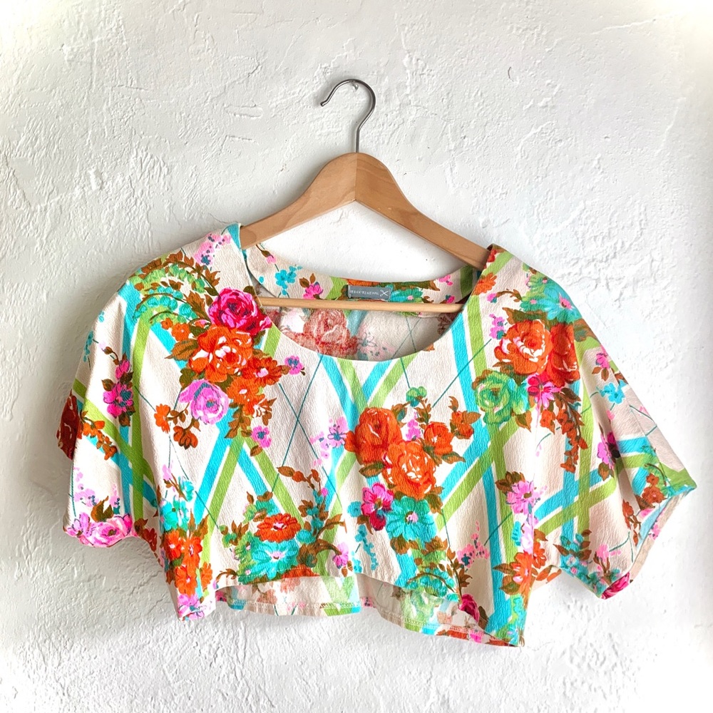 One-of-a-kind Flower Print Crop Top